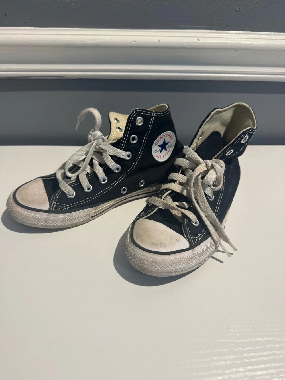 Converse Kids Black High-Top Canvas Sneakers with White Accents